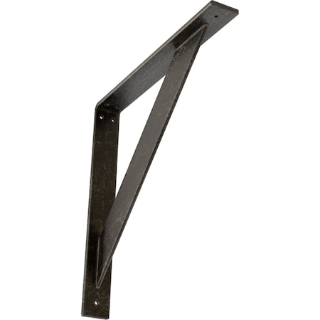 Ekena Millwork Traditional Steel Bracket, Antiqued Warm Silver 2"W x 16"D x 16"H BKTM02X16X16TRAWS